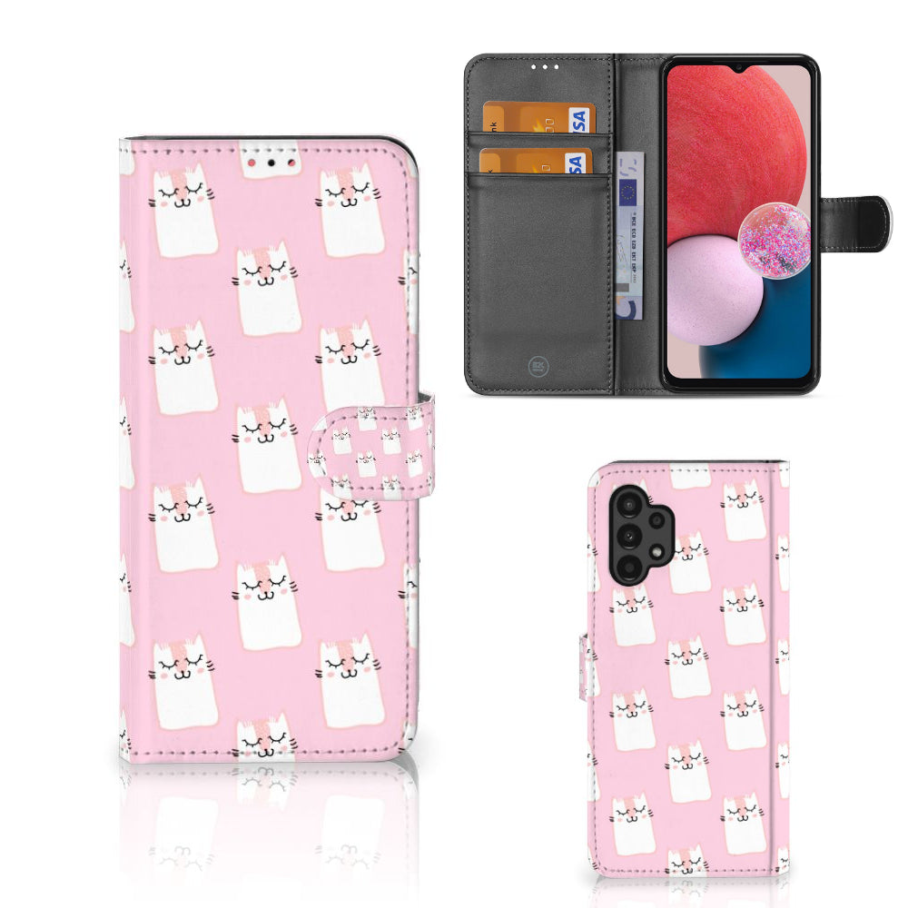 Samsung Galaxy A13 (4G) Telefoonhoesje met Pasjes Sleeping Cats