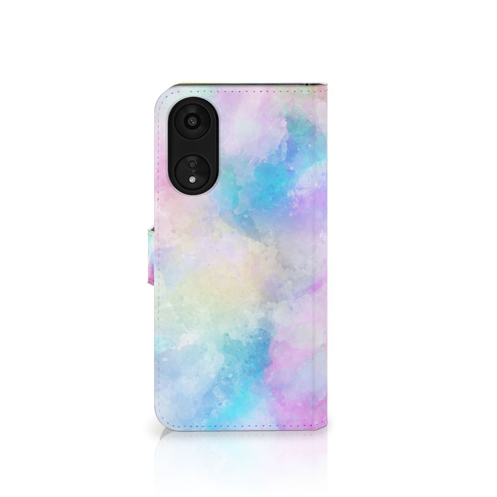 Hoesje OPPO A78 5G | A58 5G Watercolor Light met pastelkleuren en unieke watercolor uitstraling.