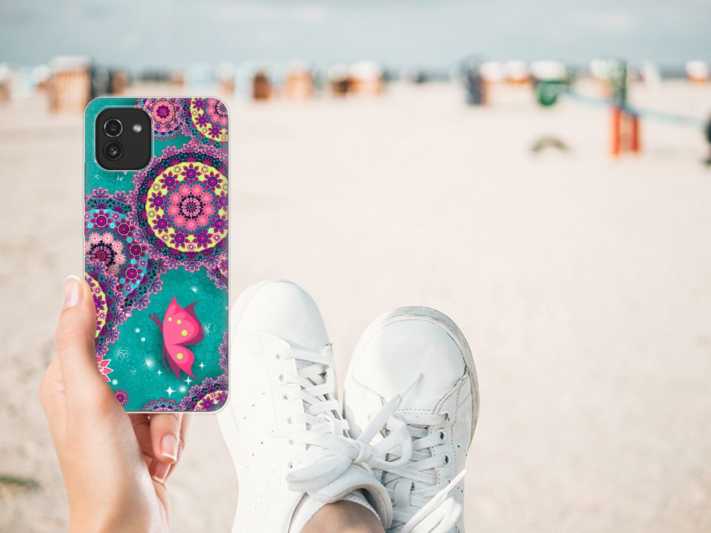 Samsung Galaxy A03 Hoesje maken Cirkels en Vlinders B2C Telecom