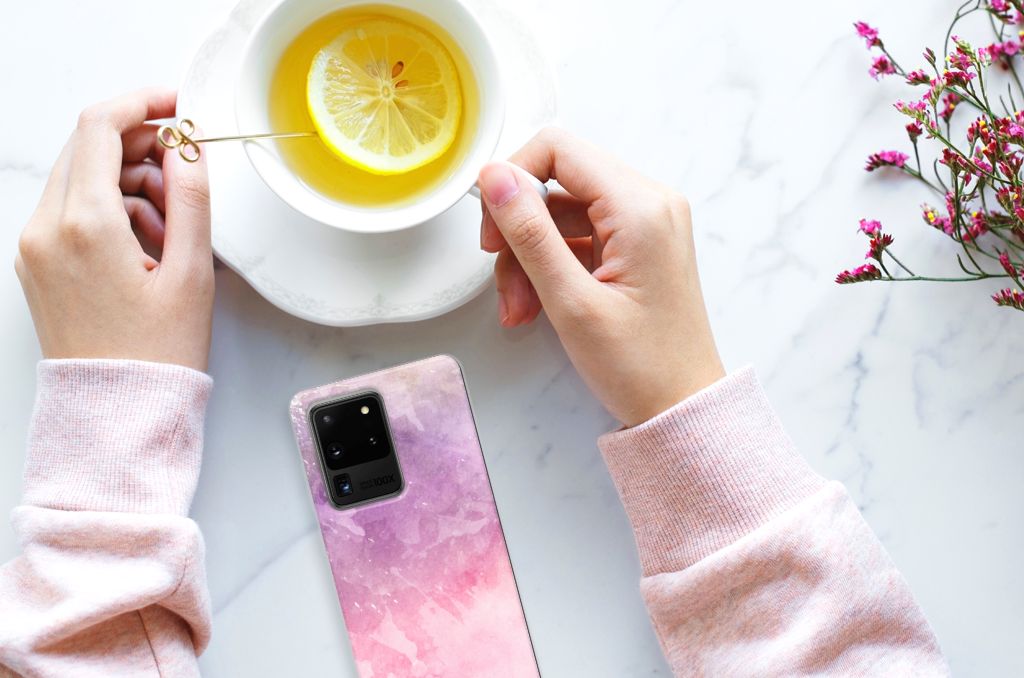 Hoesje maken Samsung Galaxy S20 Ultra Pink Purple Paint B2C Telecom