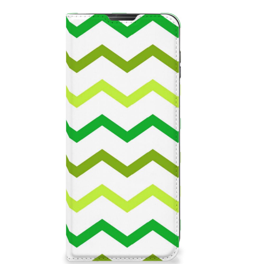 Motorola Moto G 5G Plus Hoesje met Magneet Zigzag Groen - B2C Telecom