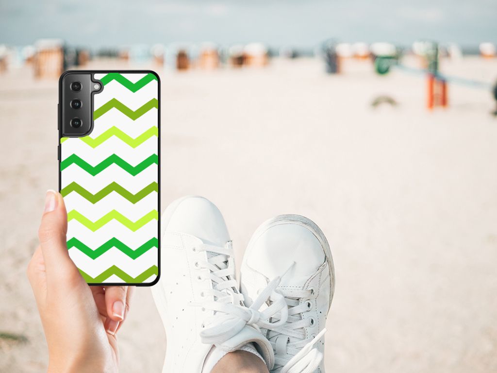 Samsung Galaxy S21 Plus Back Case Zigzag Groen B2C Telecom