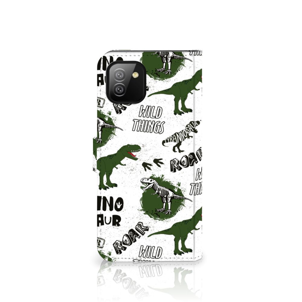 Telefoonhoesje met Pasjes voor Samsung Galaxy A03 Dinosaurus