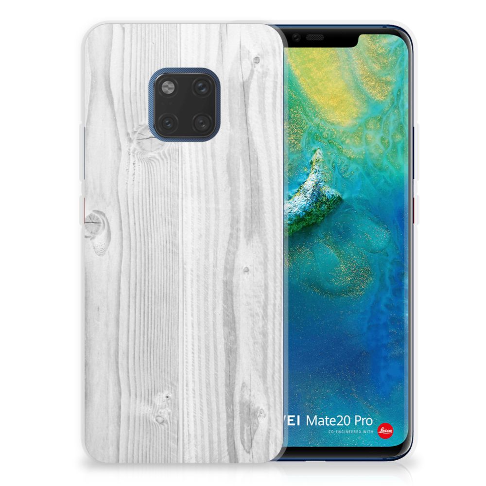 Huawei Mate 20 Pro Bumper Hoesje White Wood