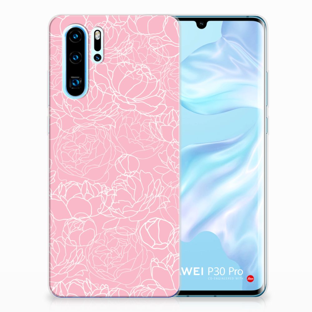 Huawei P30 Pro TPU Case White Flowers