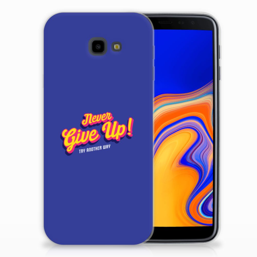 Samsung Galaxy J4 Plus (2018) Siliconen hoesje met naam Never Give Up