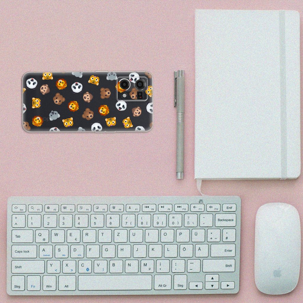 TPU bumper voor OPPO Reno7 4G Dieren Emojis B2C Telecom