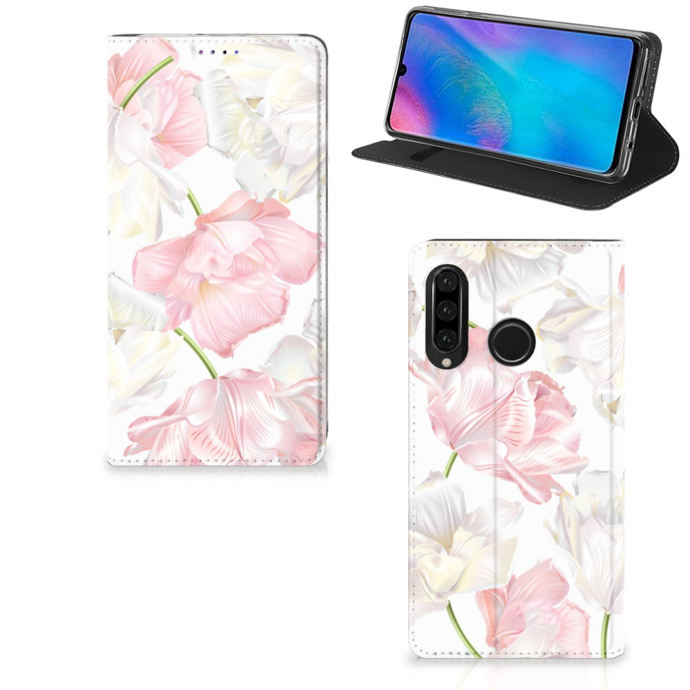 Huawei P30 Lite New Edition Smart Cover Lovely Flowers