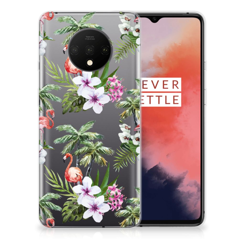 OnePlus 7T TPU Hoesje Flamingo Palms