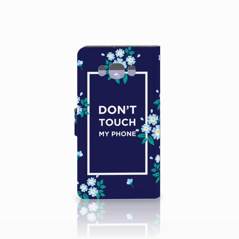 Samsung Galaxy J7 2016 Portemonnee Hoesje Flowers Blue DTMP
