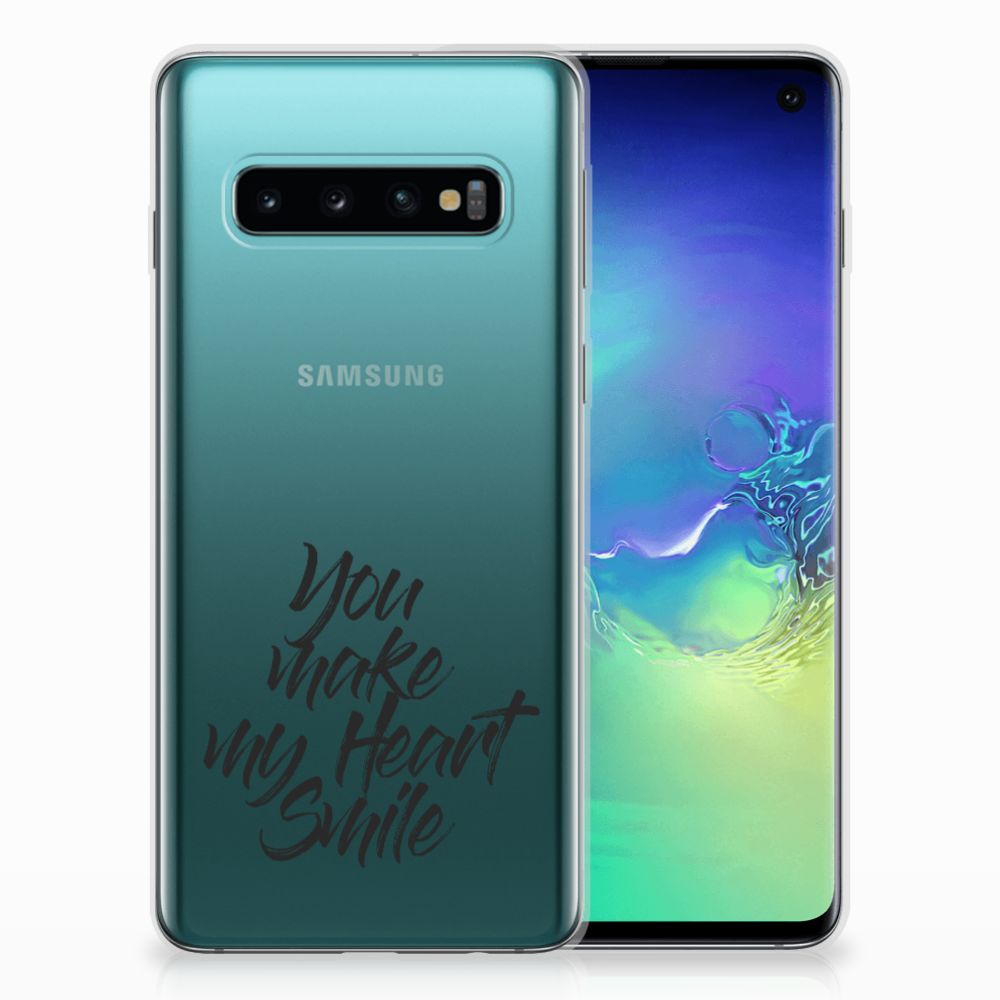 Samsung Galaxy S10 Siliconen hoesje met naam Heart Smile