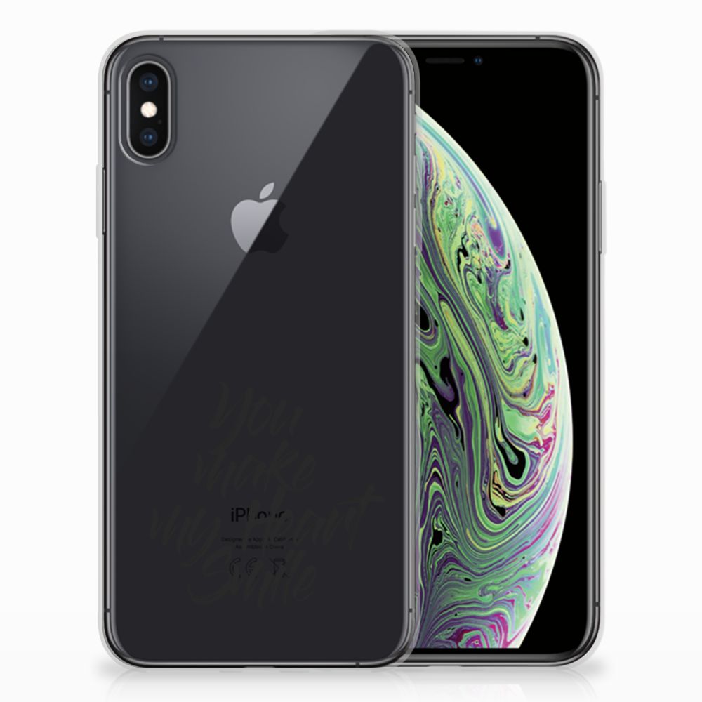 Apple iPhone Xs Max Siliconen hoesje met naam Heart Smile