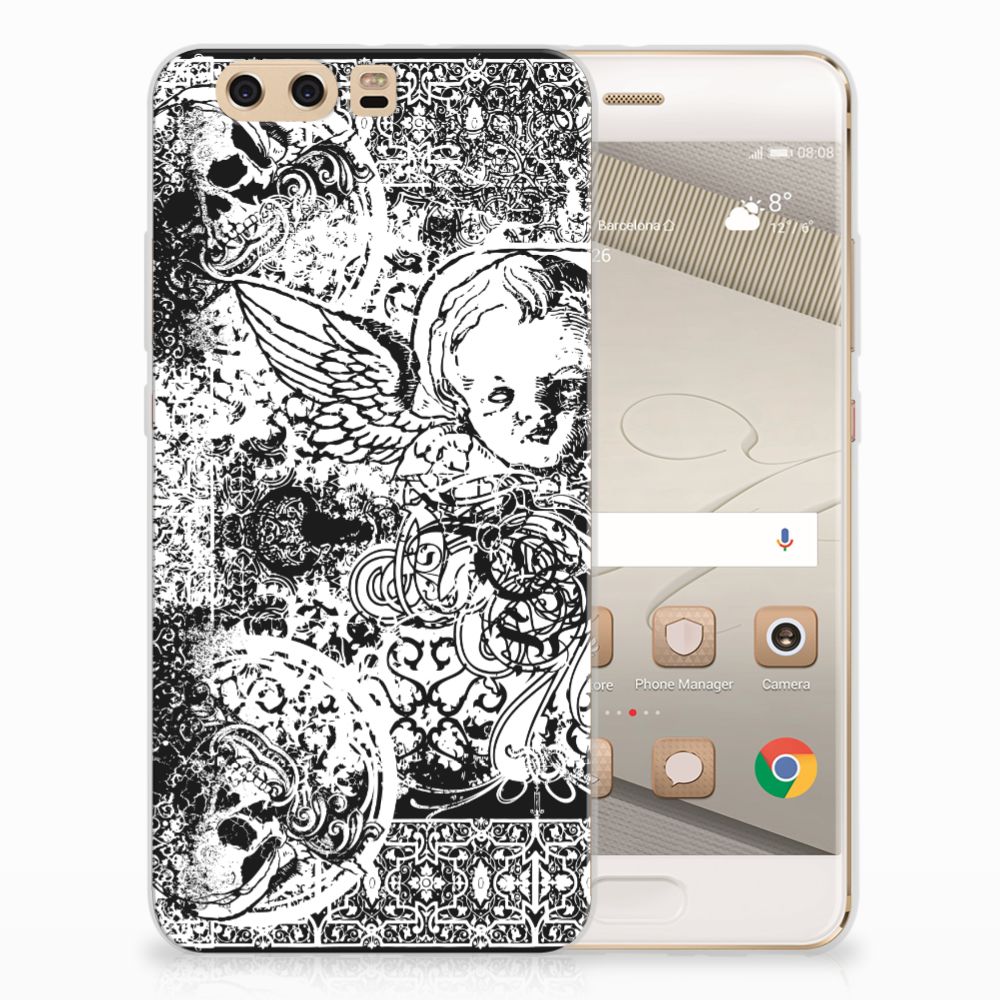 Silicone Back Case Huawei P10 Plus Skulls Angel
