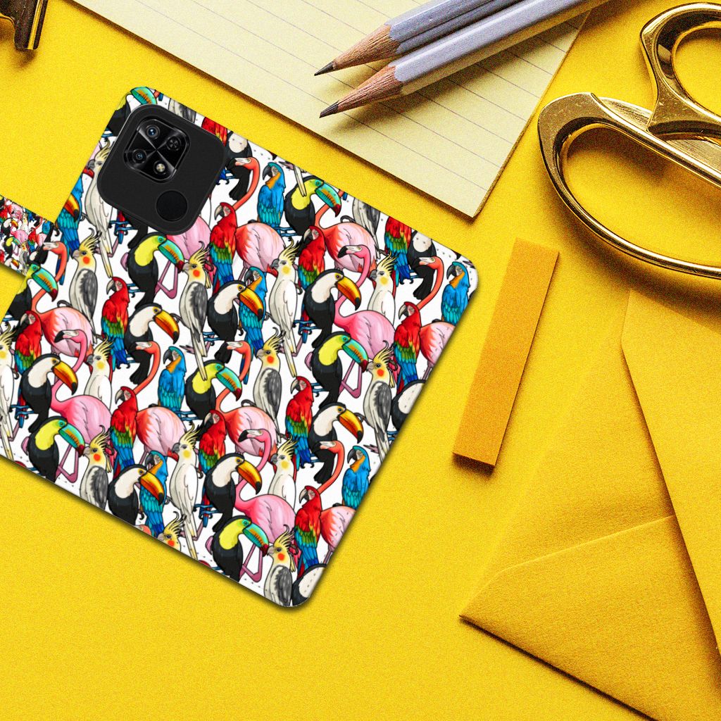 Xiaomi Redmi 10C Telefoonhoesje met Pasjes Birds