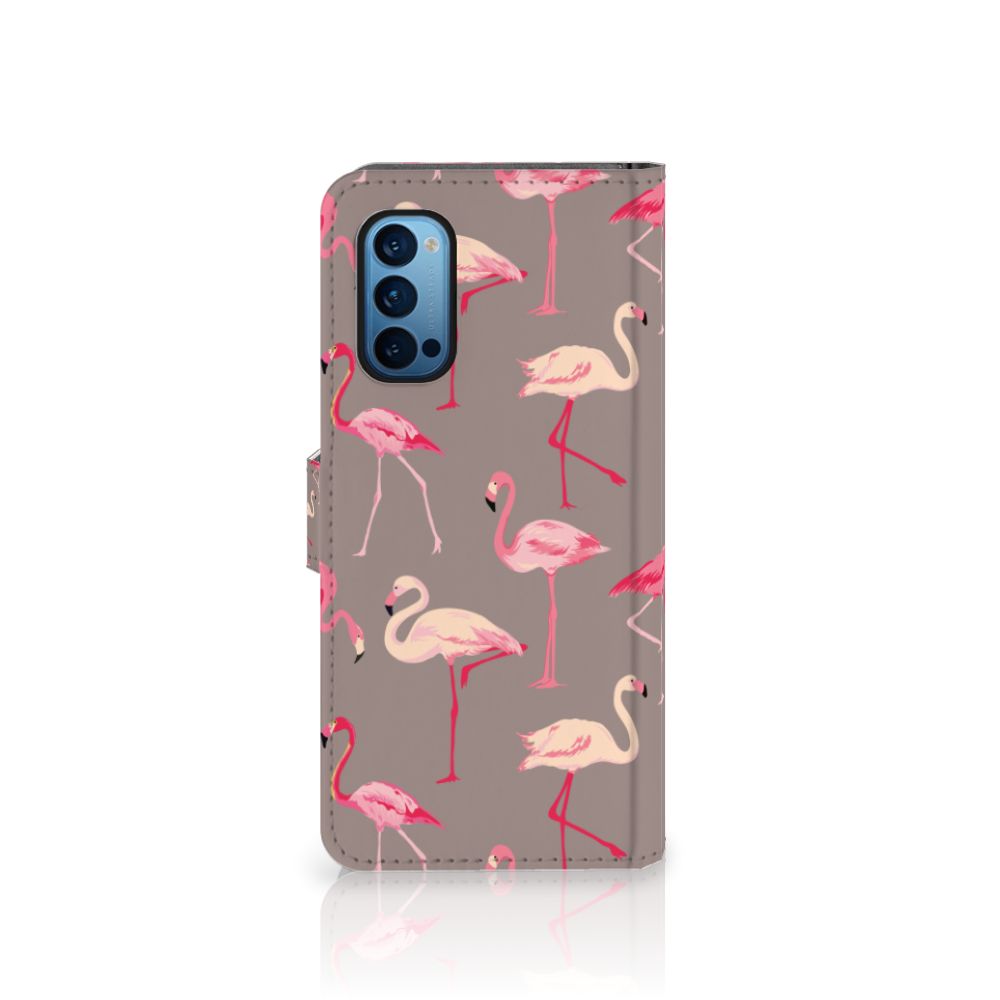 OPPO Reno 4 Pro 5G Telefoonhoesje met Pasjes Flamingo