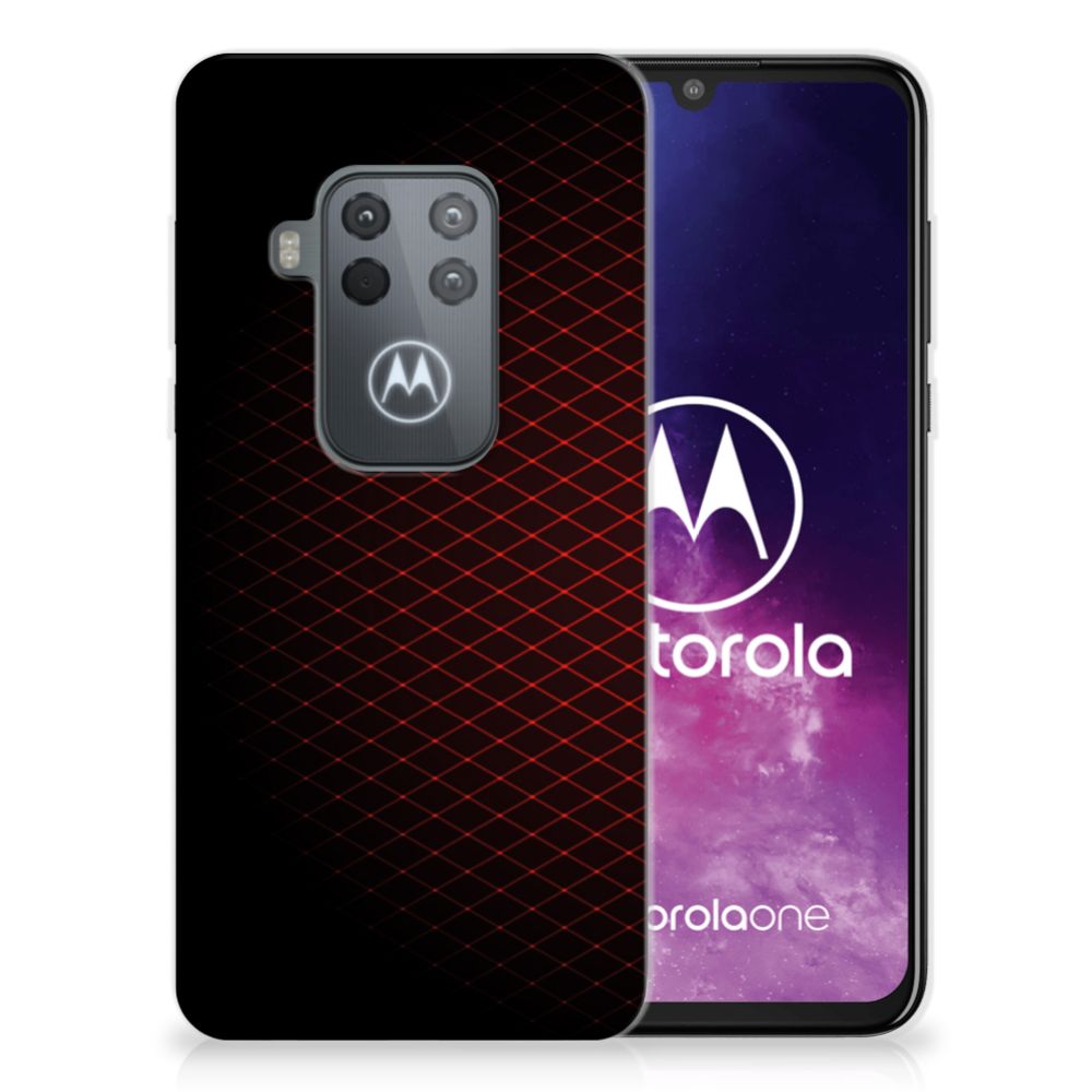 Motorola One Zoom TPU bumper Geruit Rood