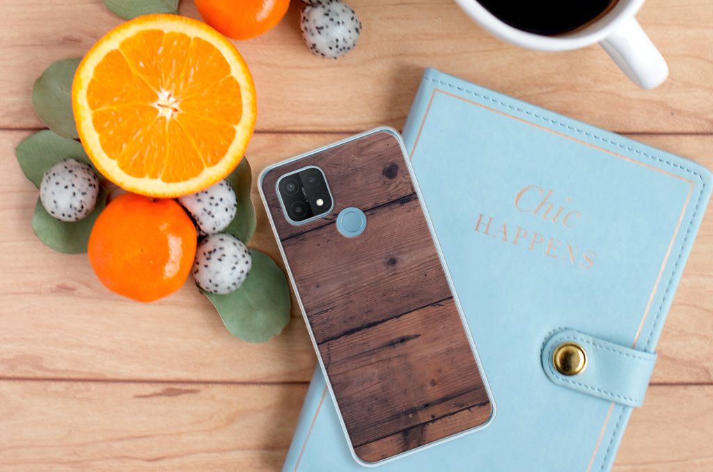 OPPO A15 Bumper Hoesje Old Wood B2C Telecom