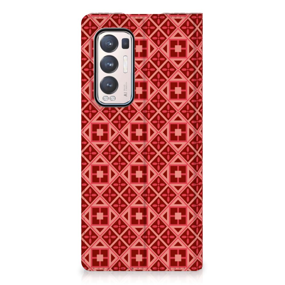 OPPO Find X3 Neo Hoesje met Magneet Batik Rood - B2C Telecom