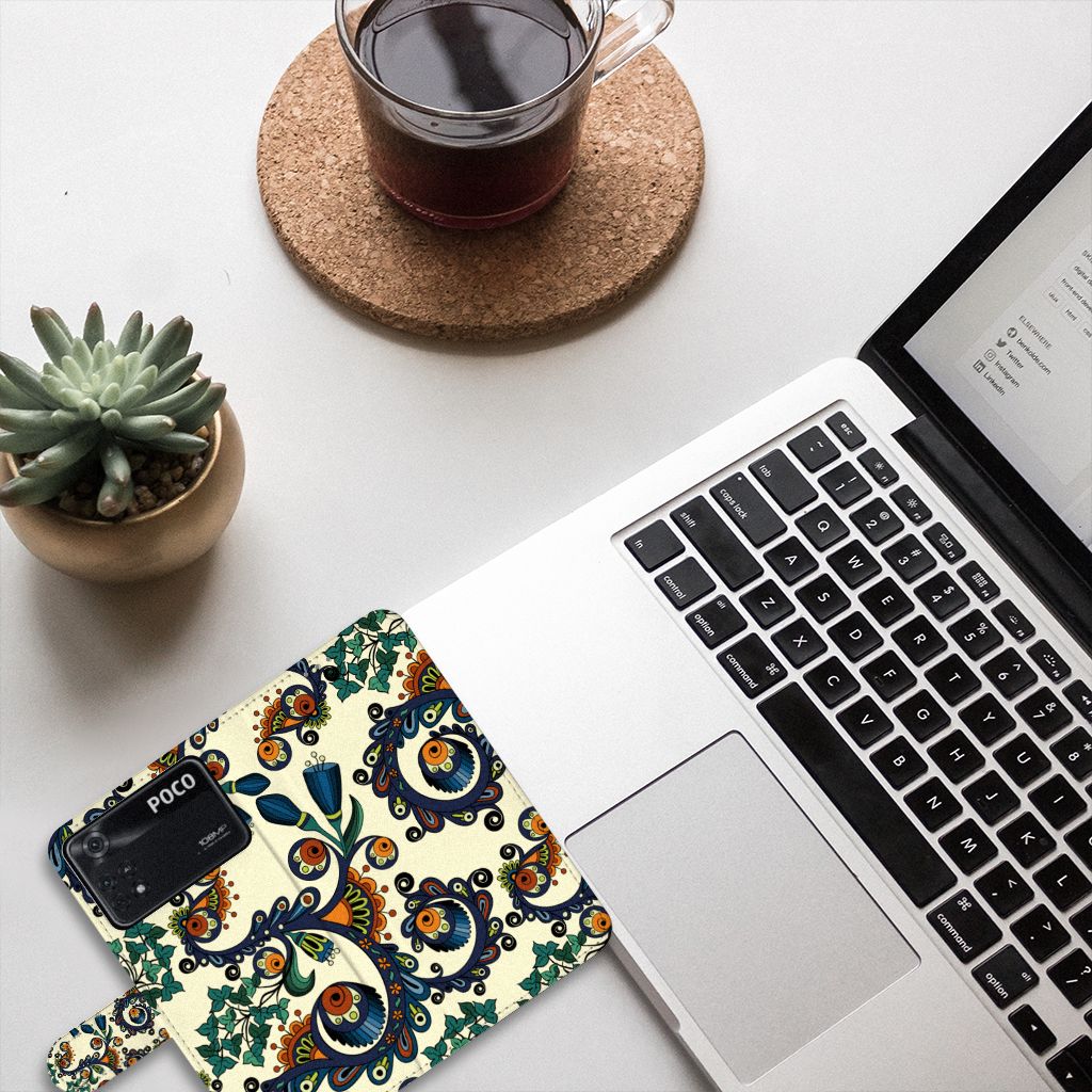 Wallet Case Xiaomi Poco X4 Pro 5G Barok Flower