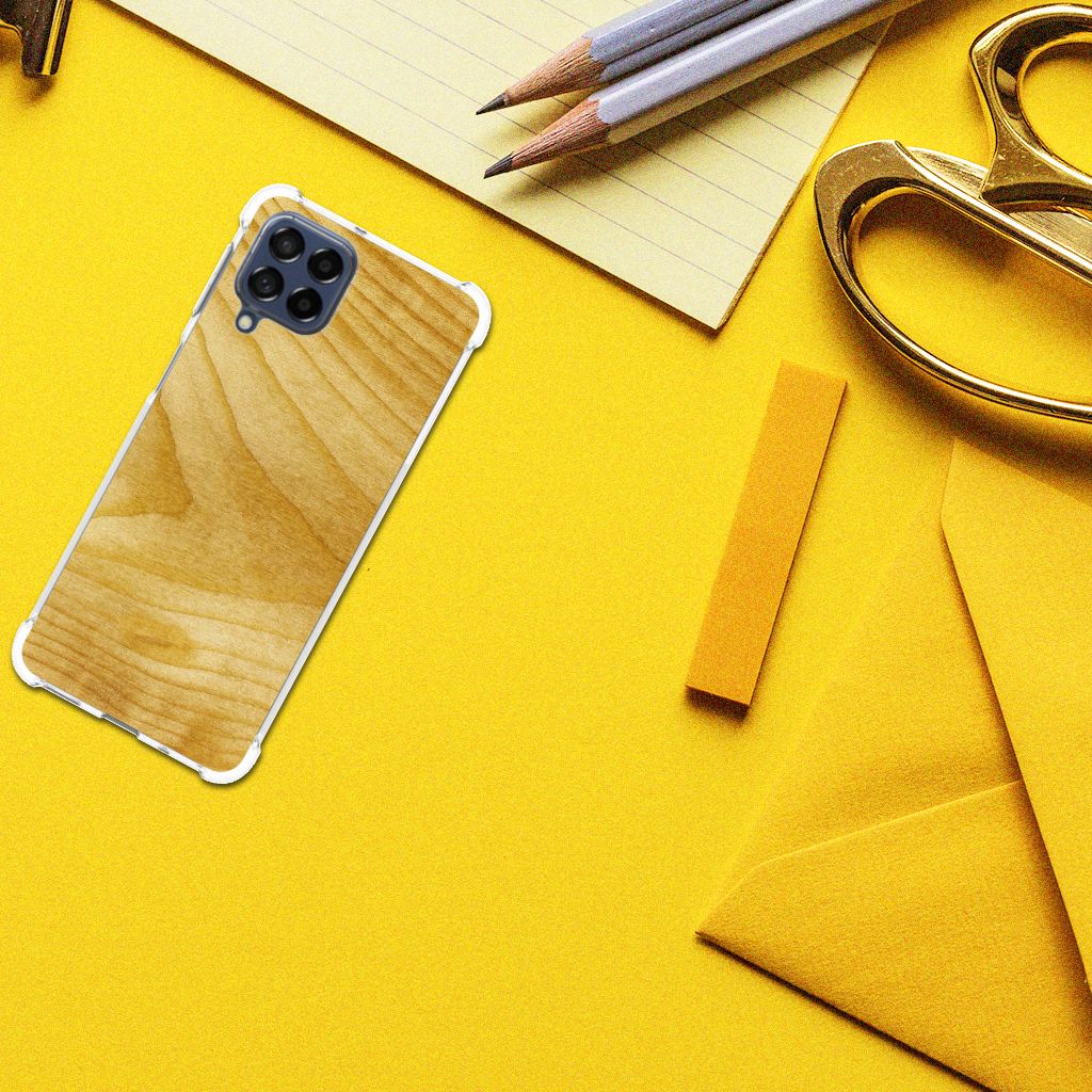 Samsung Galaxy M53 Stevig Telefoonhoesje Licht Hout B2C Telecom