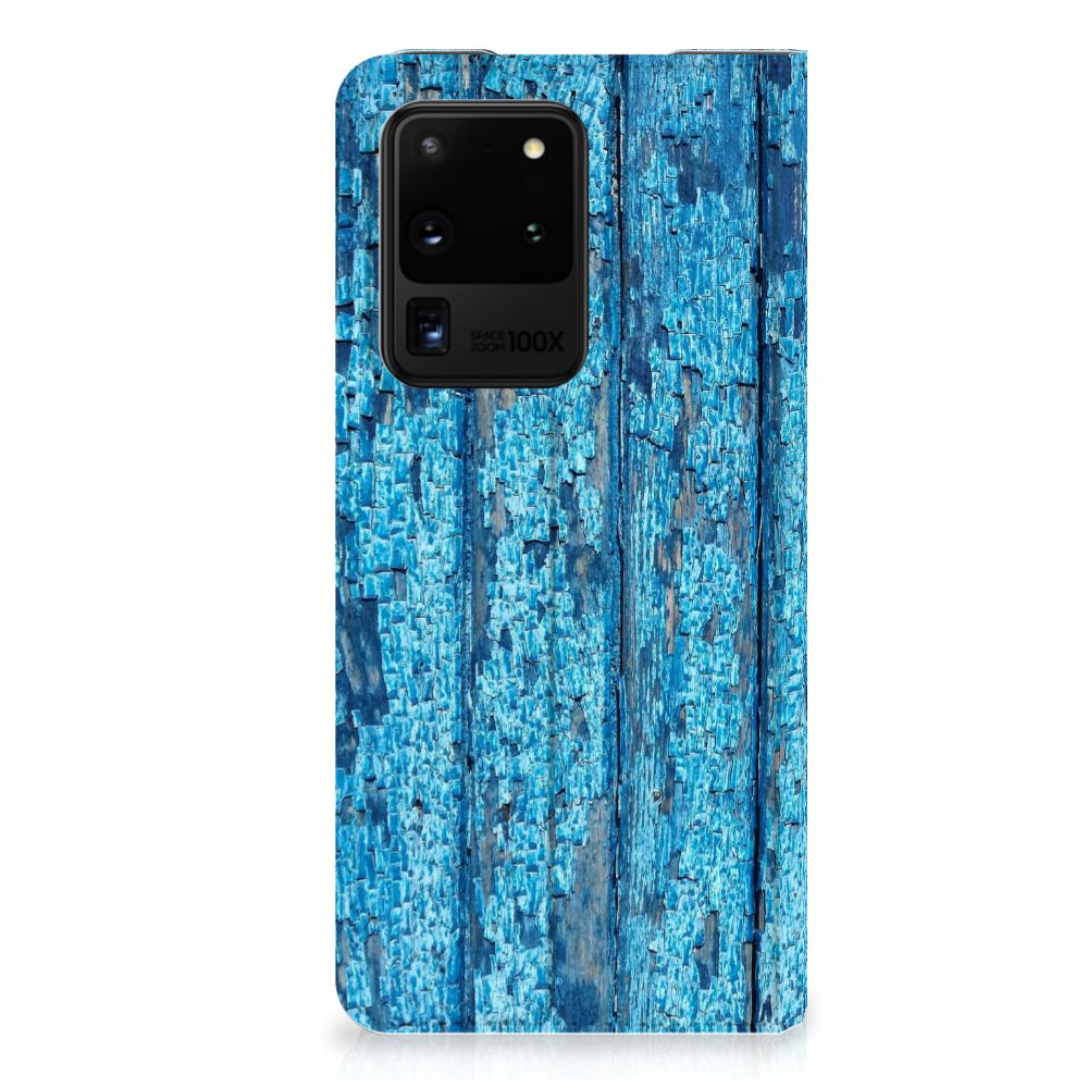 Samsung Galaxy S20 Ultra Book Wallet Case Wood Blue - B2C Telecom