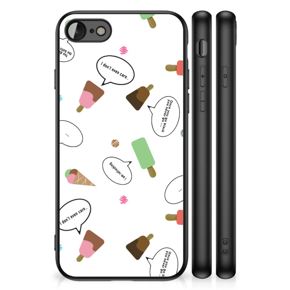 iPhone SE 2022 | SE 2020 | 7/8 Back Cover Hoesje IJsjes met kleurrijk ijsjes design en tekstballonnen