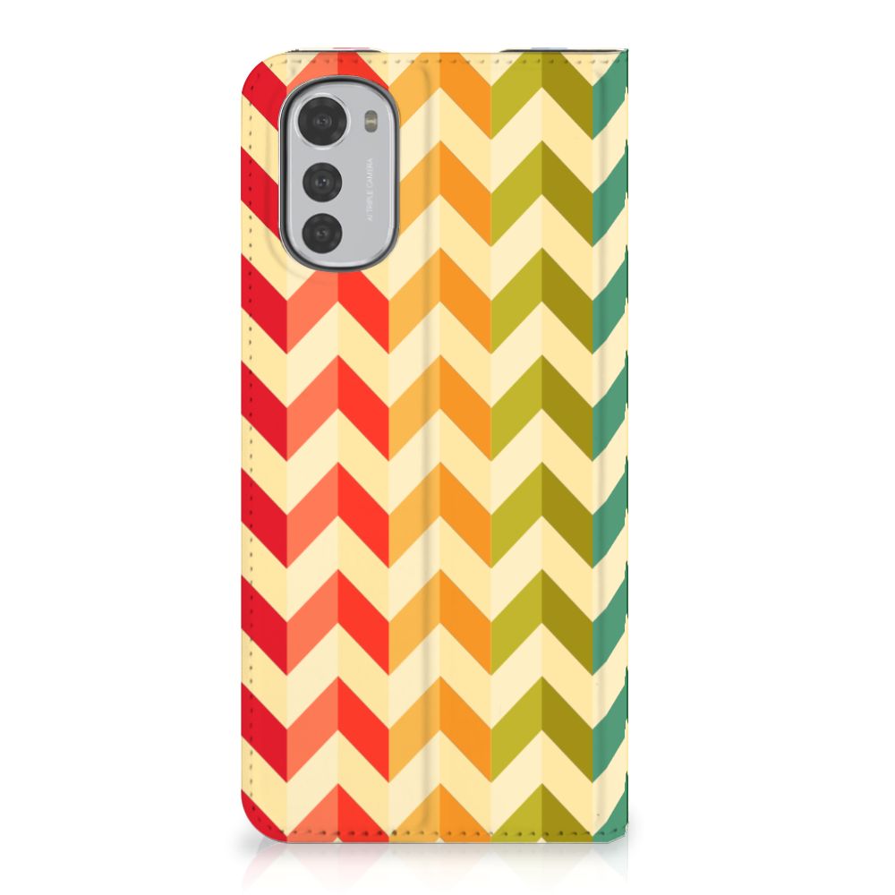 Motorola Moto E32 | Moto E32s Hoesje met Magneet Zigzag Multi Color - B2C Telecom