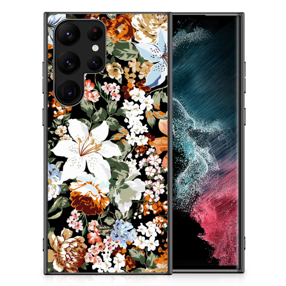 Bloemen Hoesje voor Samsung Galaxy S23 Ultra Dark Flowers