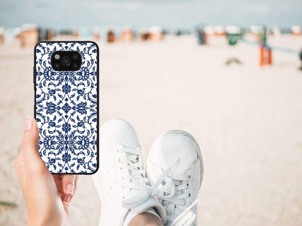 Xiaomi Poco X3 | X3 Pro Bloemen Hoesje Flower Blue B2C Telecom