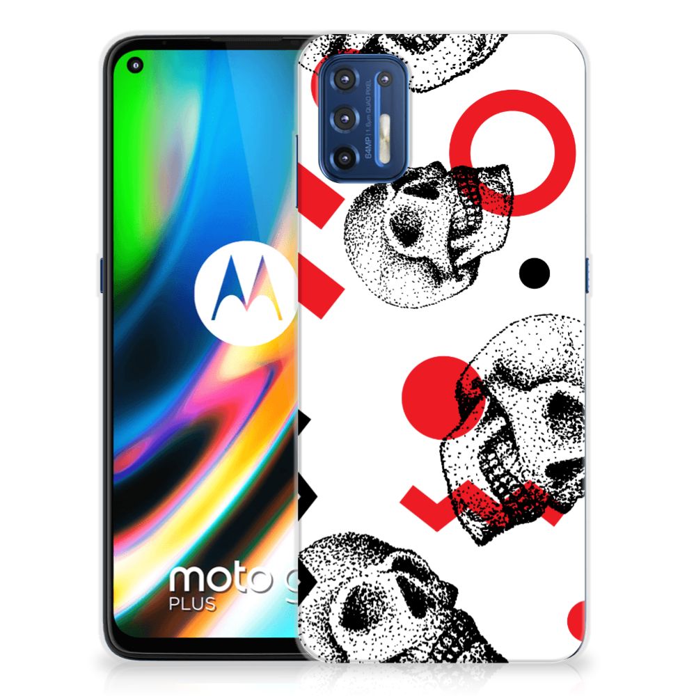 Silicone Back Case Motorola Moto G9 Plus Skull Red B2C Telecom