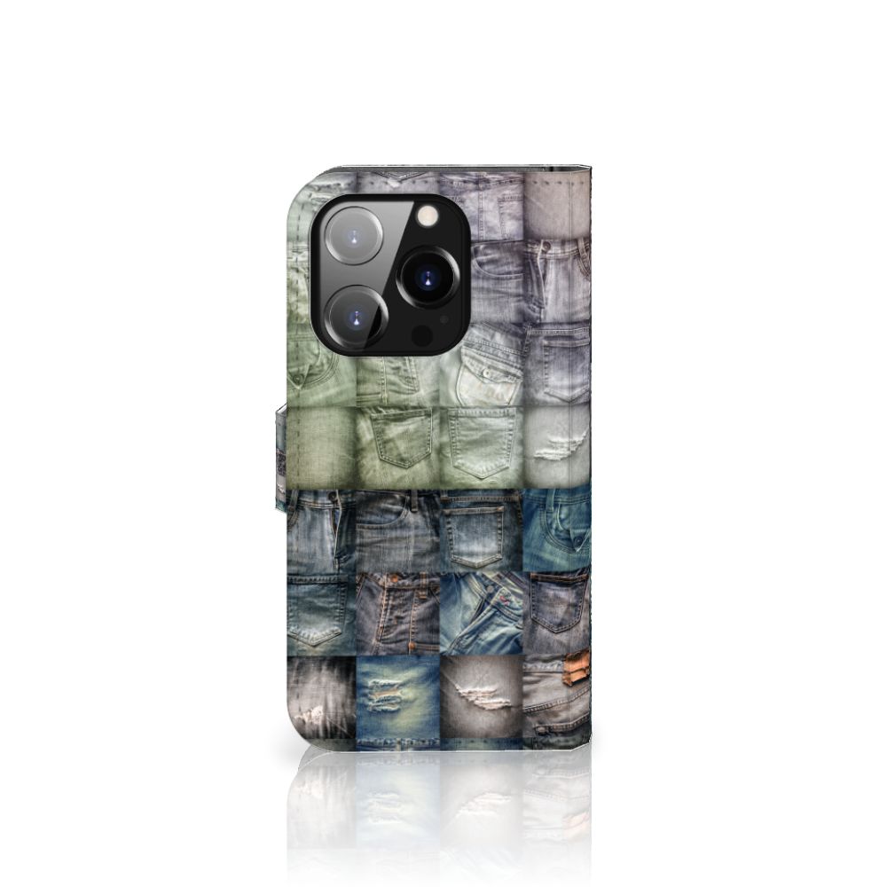 Wallet Case met Pasjes iPhone 14 Pro Spijkerbroeken
