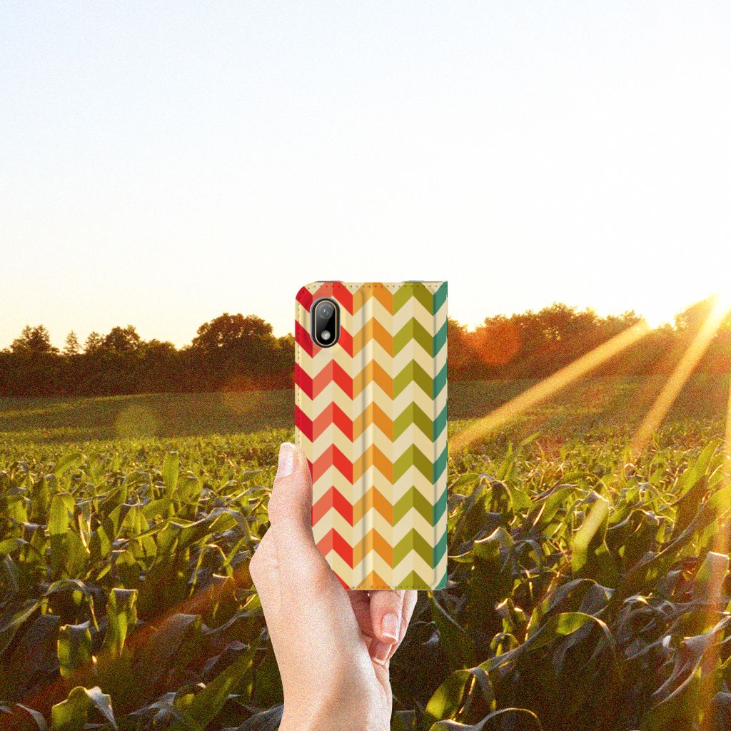 Huawei Y5 (2019) Hoesje met Magneet Zigzag Multi Color - B2C Telecom