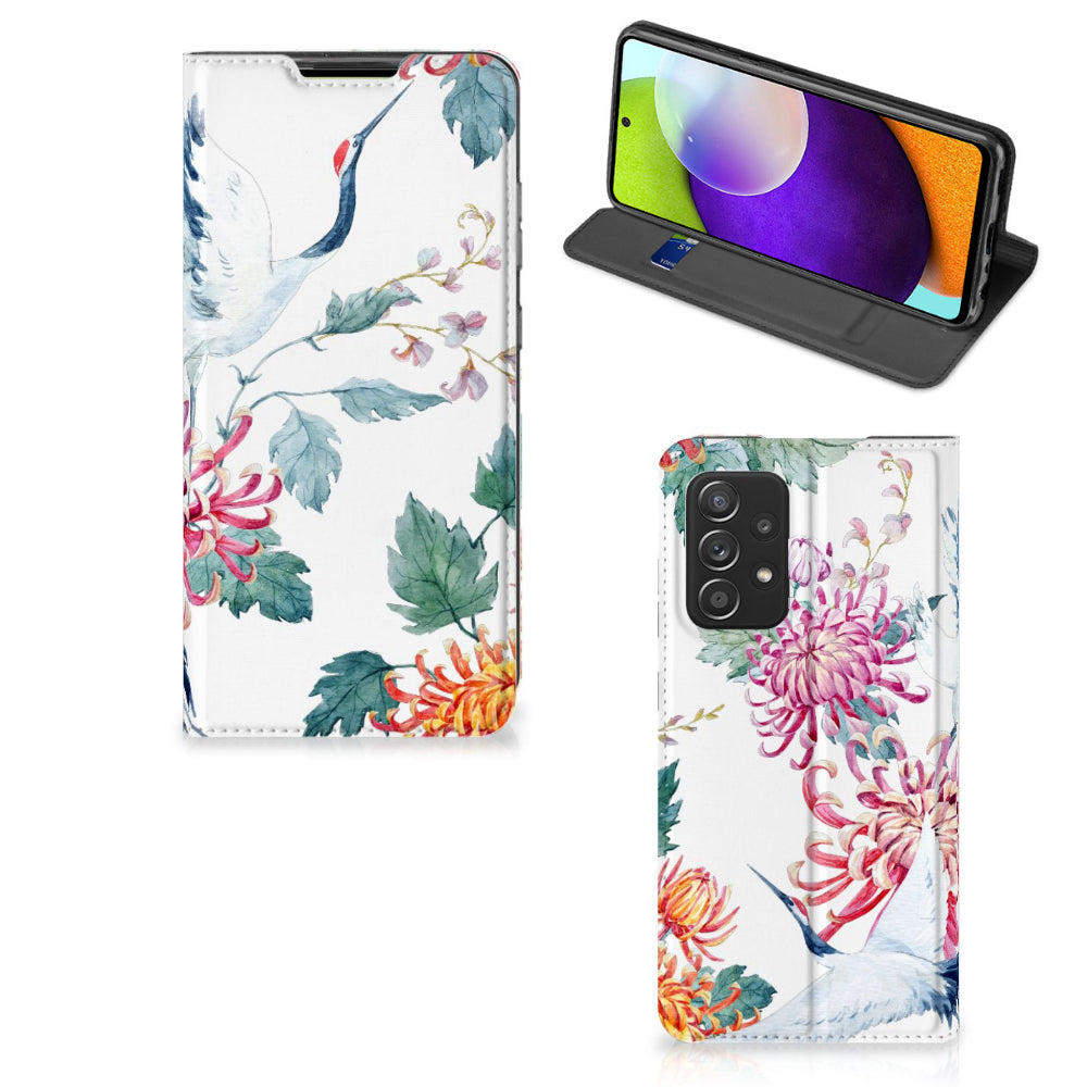 Samsung Galaxy A52 Hoesje maken Bird Flowers