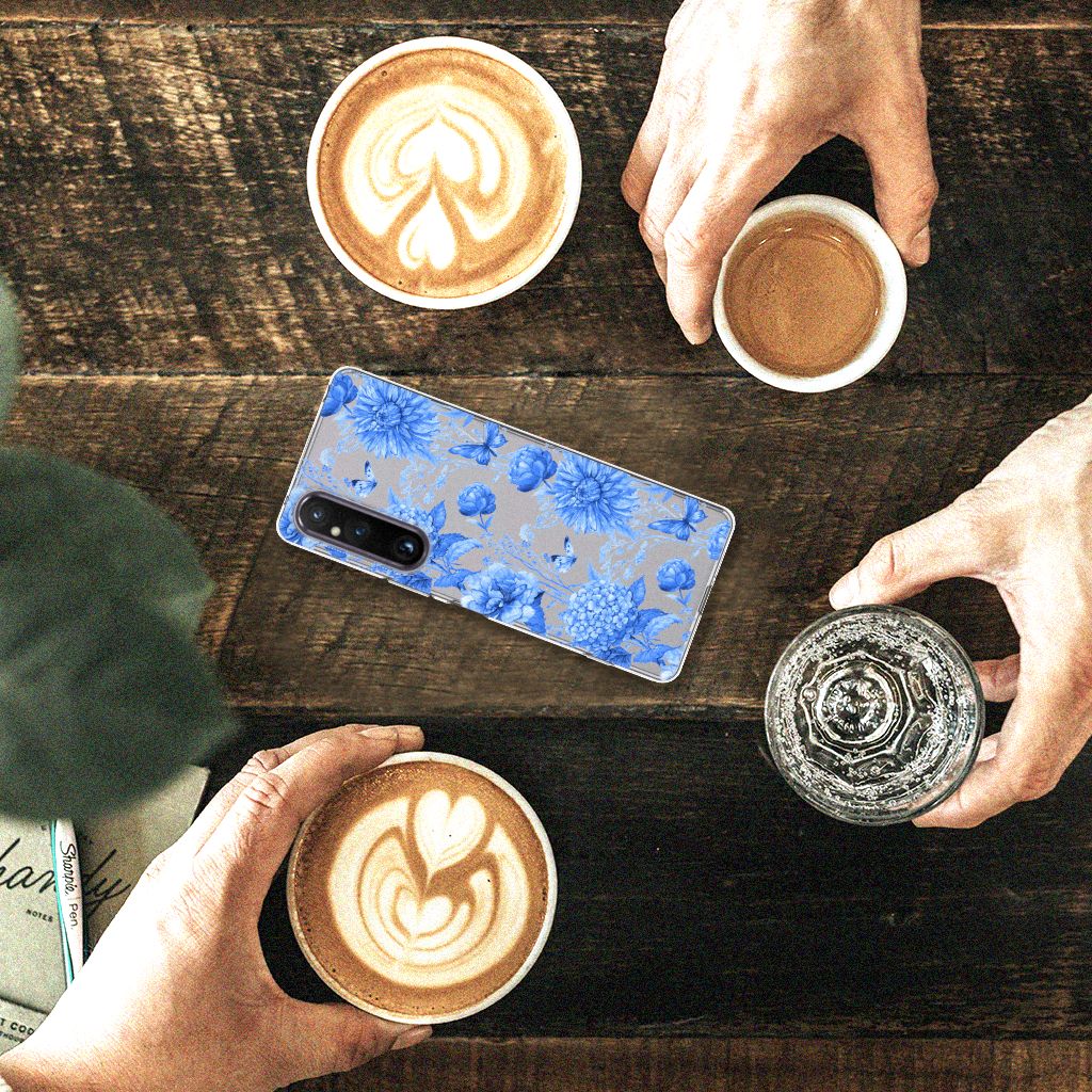 TPU Case voor Sony Xperia 1 V Flowers Blue