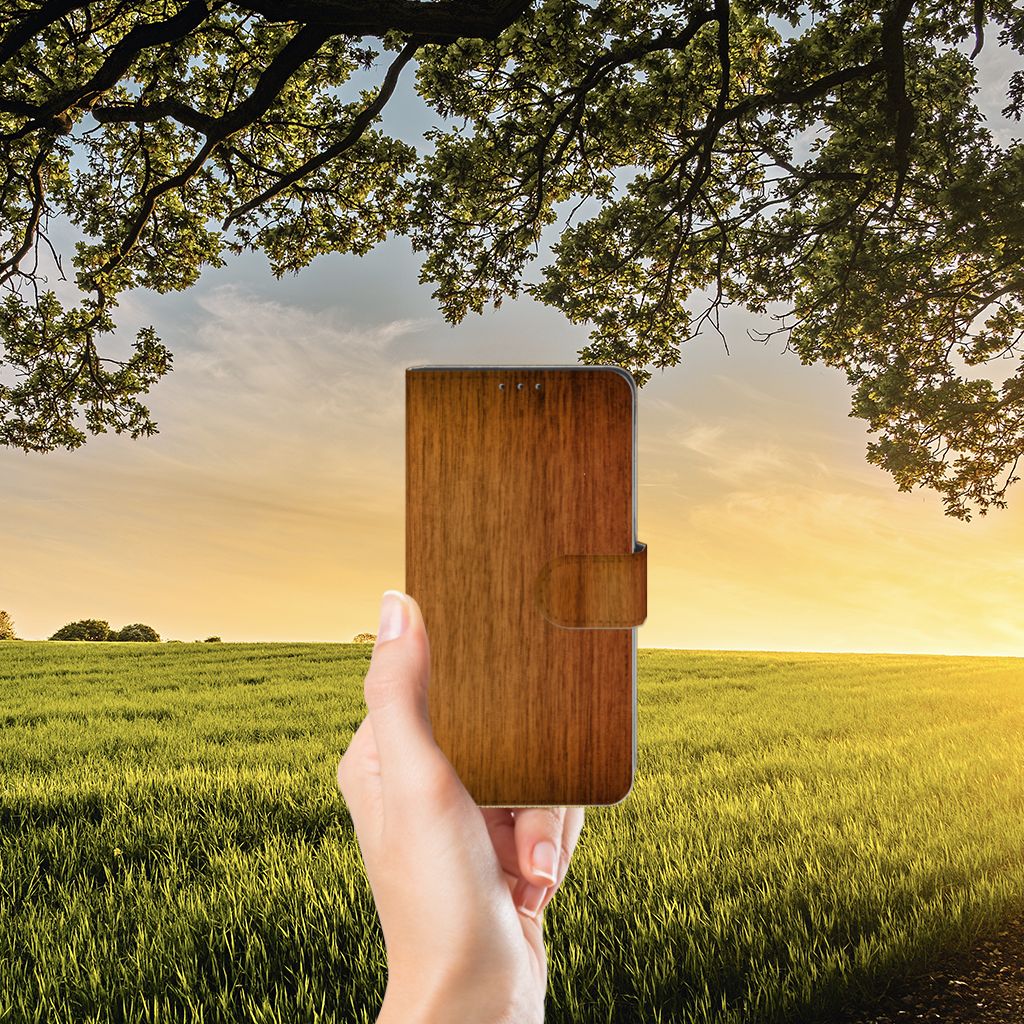 Xiaomi Mi Mix 2s Book Style Case Donker Hout