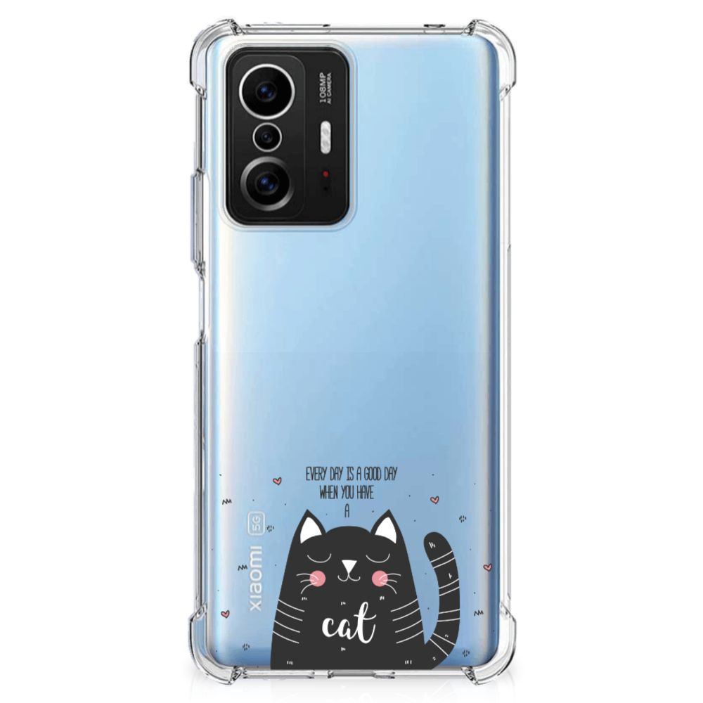 Xiaomi 11T | 11T Pro Stevig Bumper Hoesje Cat Good Day