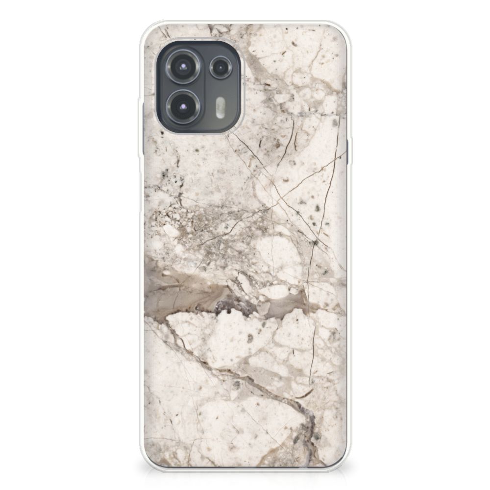 Motorola Edge 20 Lite TPU Siliconen Hoesje Marmer Beige B2C Telecom