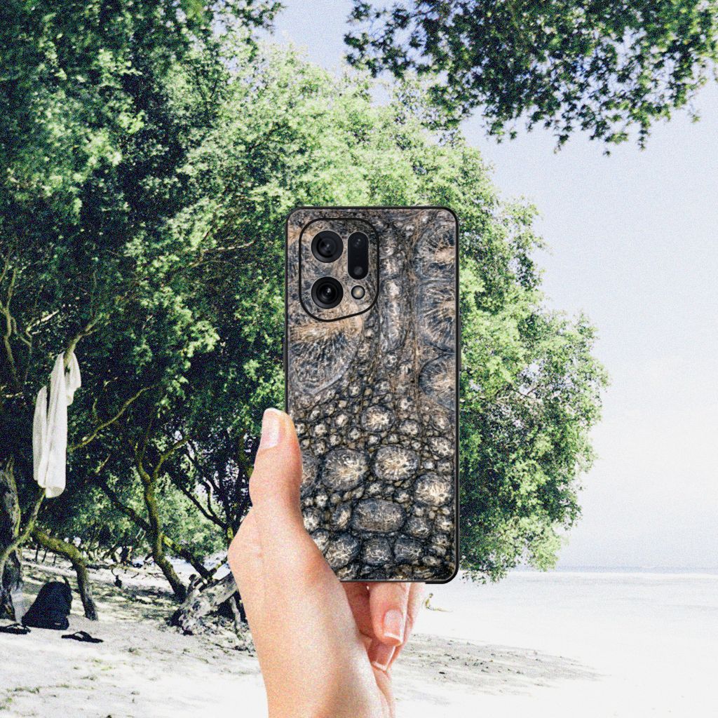 OPPO Find X5 Dierenprint Telefoonhoesje Krokodillenprint B2C Telecom