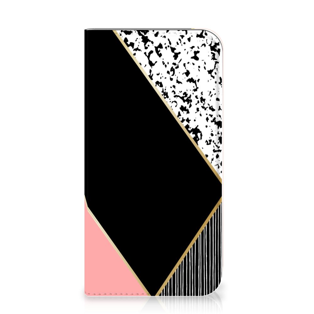 Apple iPhone 11 Pro Stand Case Zwart Roze Vormen