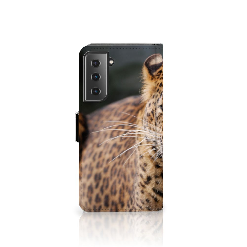 Samsung Galaxy S21 Telefoonhoesje met Pasjes Luipaard