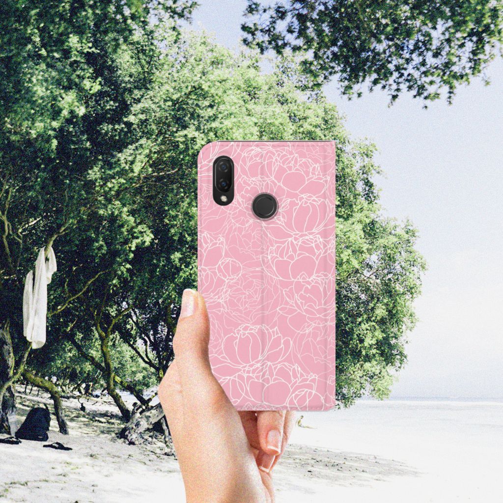 Huawei P Smart Plus Smart Cover White Flowers