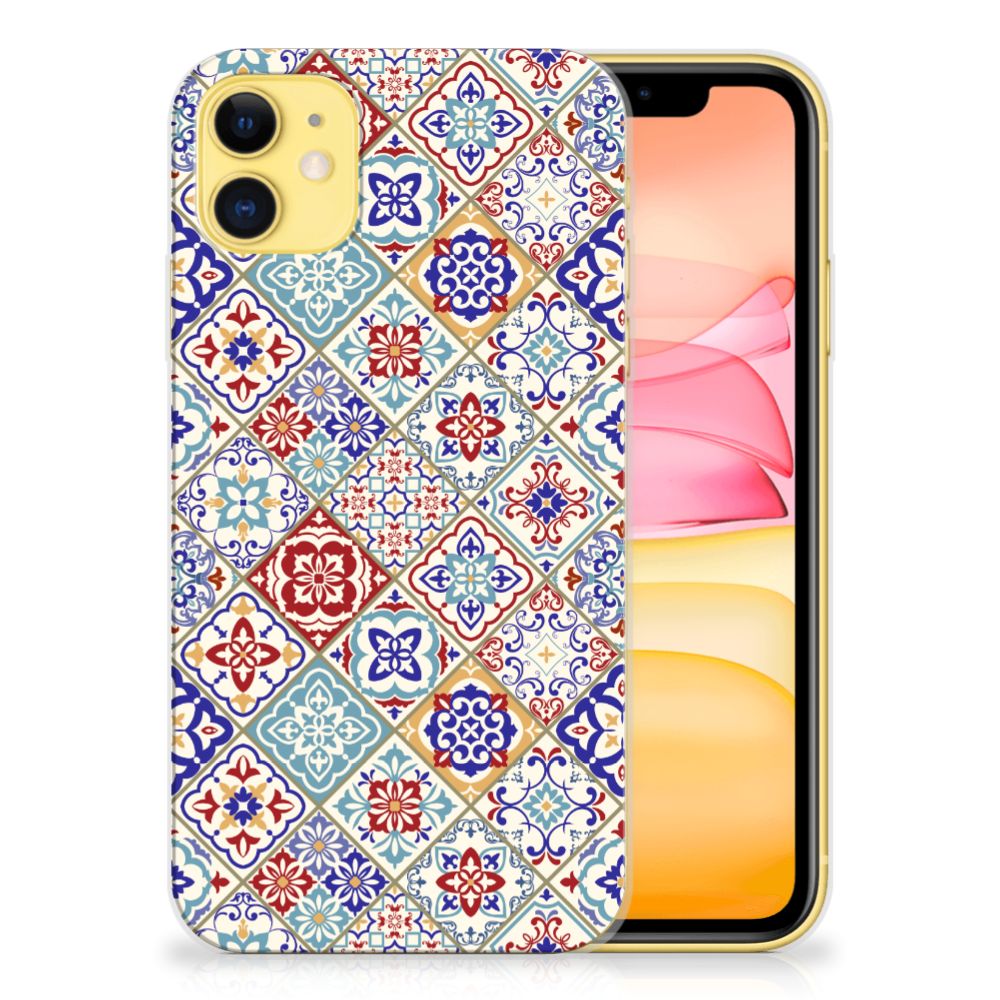 Apple iPhone 11 TPU Siliconen Hoesje Tiles Color