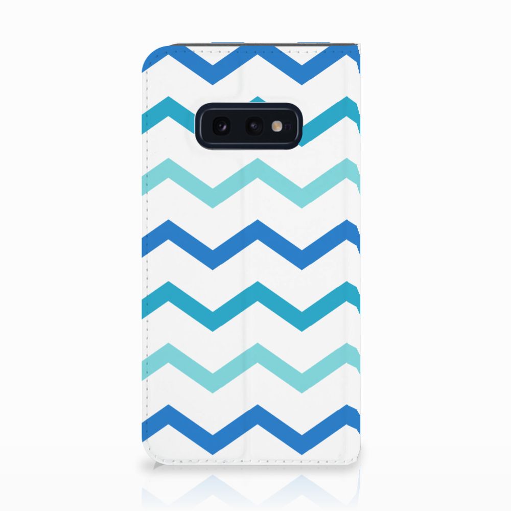 Samsung Galaxy S10e Hoesje met Magneet Zigzag Blauw