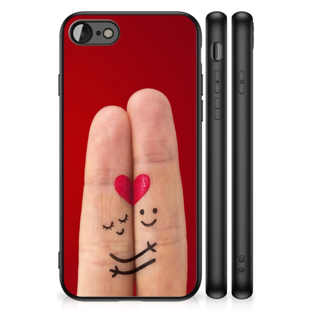 iPhone SE 2022 | SE 2020 | 7/8 GSM Cover Liefde - Origineel Romantisch Cadeau met vingers en hartjes design.