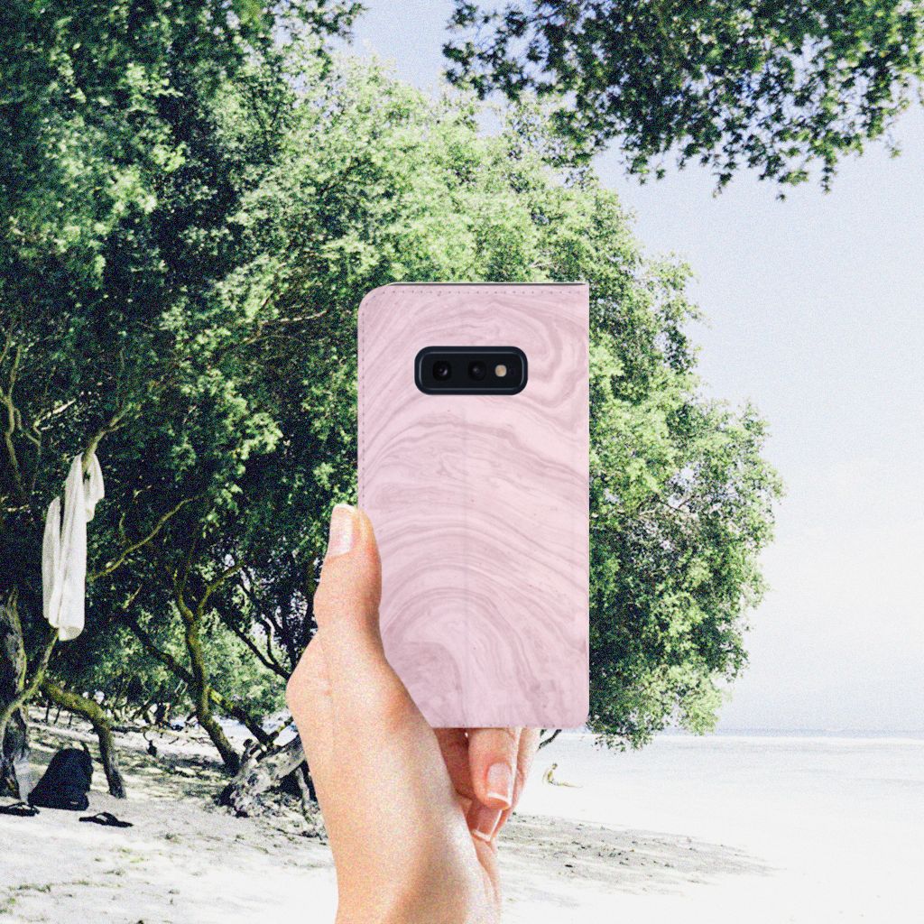 Samsung Galaxy S10e Standcase Marble Pink - Origineel Cadeau Vriendin