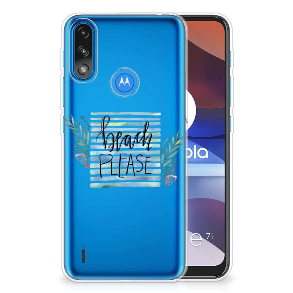 Motorola Moto E7/E7i Power Telefoonhoesje met Naam Boho Beach