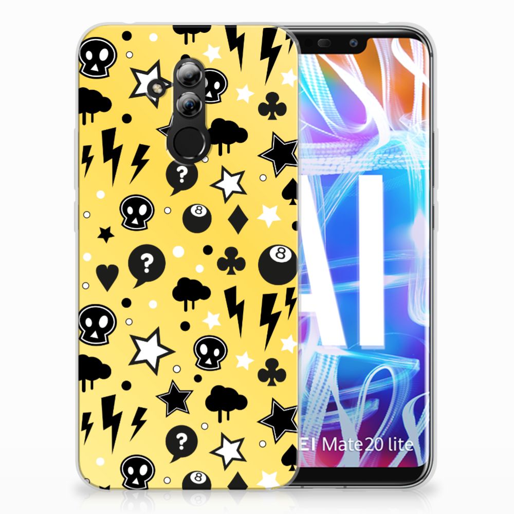 Silicone Back Case Huawei Mate 20 Lite Punk Geel