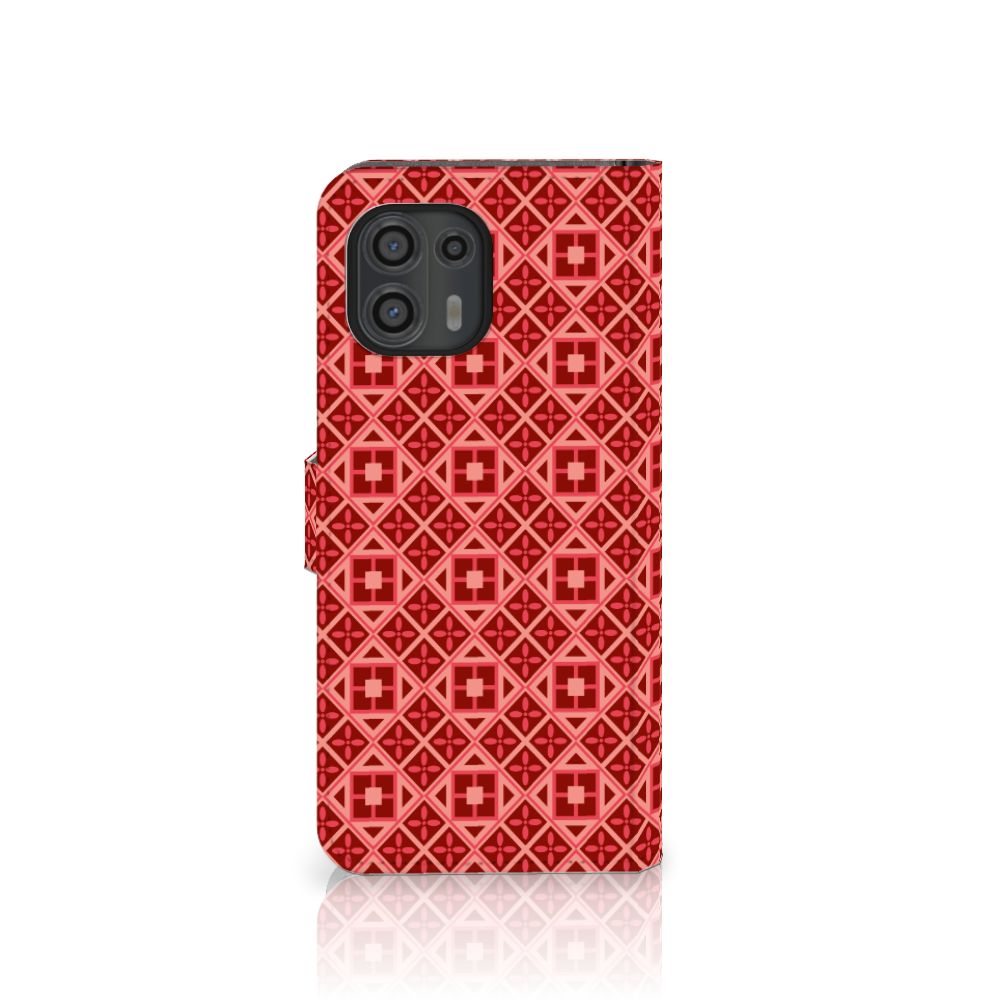 Motorola Edge 20 Lite Telefoon Hoesje Batik Rood