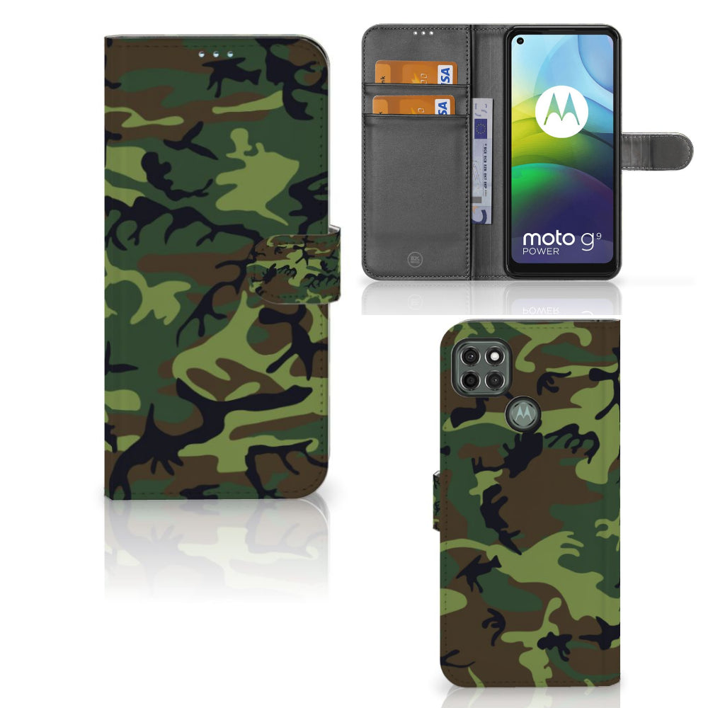 Motorola Moto G9 Power Telefoon Hoesje Army Dark