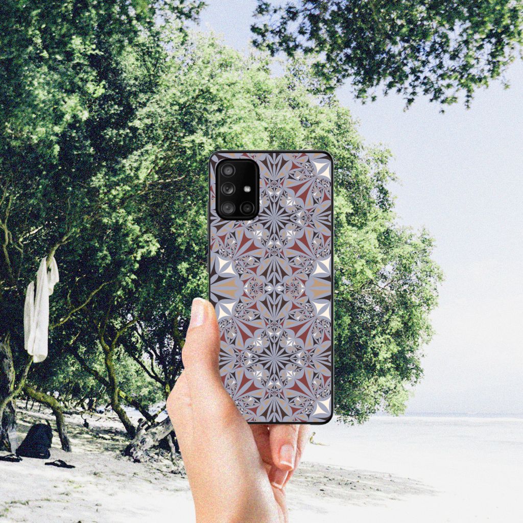 Samsung Galaxy A71 Marmeren Print Telefoonhoesje Flower Tiles B2C Telecom